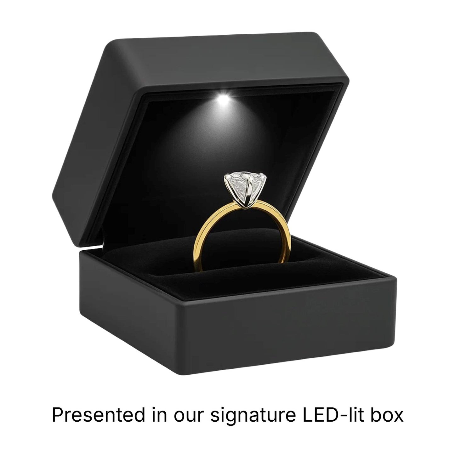5 Carat Radiant Lab Grown IGI G/VS1 Diamond Solitaire Ring in 14K Yellow Gold